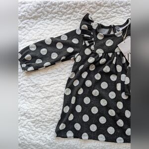NWT Zara Polka Dot Long Sleeve Dress